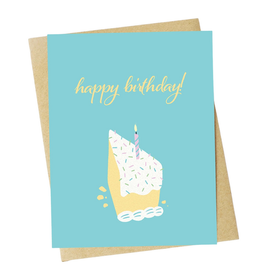 Happy Birthday Cake Slice Greeting Card