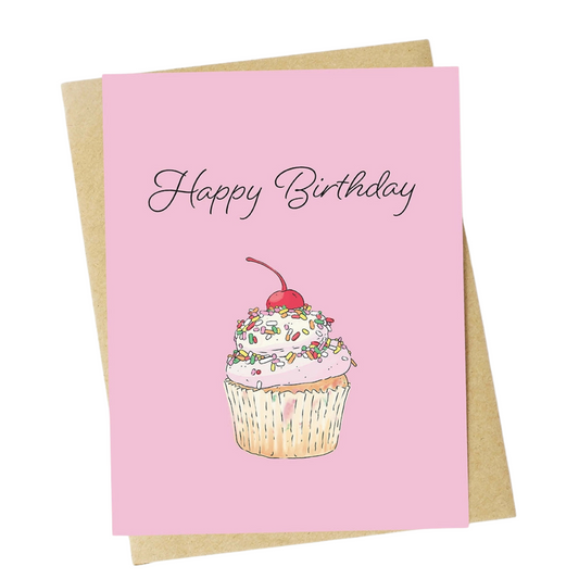 Happy Birthday Cupcake Greeting Card