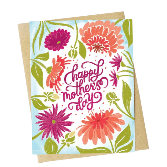 Happy Mother's Day Florals Blue Card