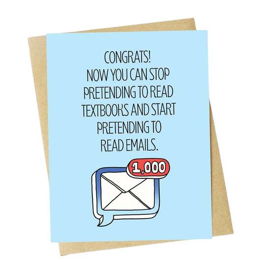 Pretending To Read Emails Funny Graduation Card