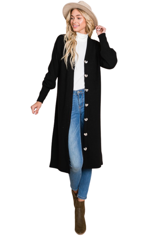 Long Sleeve Cardigan Knit Sweater Dress