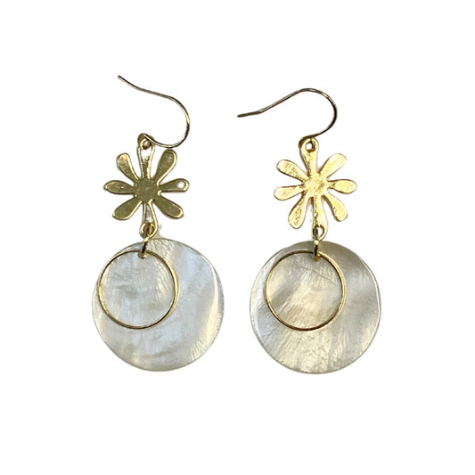 Flower & Shell Drop Earrings
