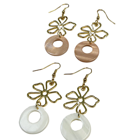 Sixties Daisy & Shell Earrings