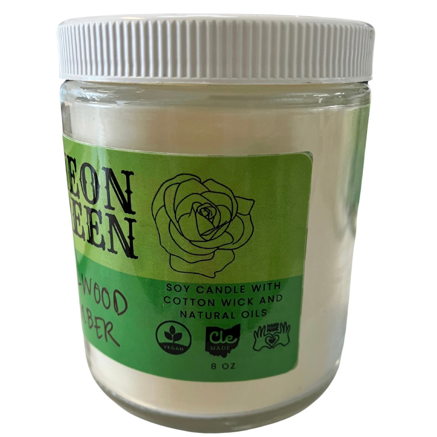 Neon Green 8 Ounce Soy Candle