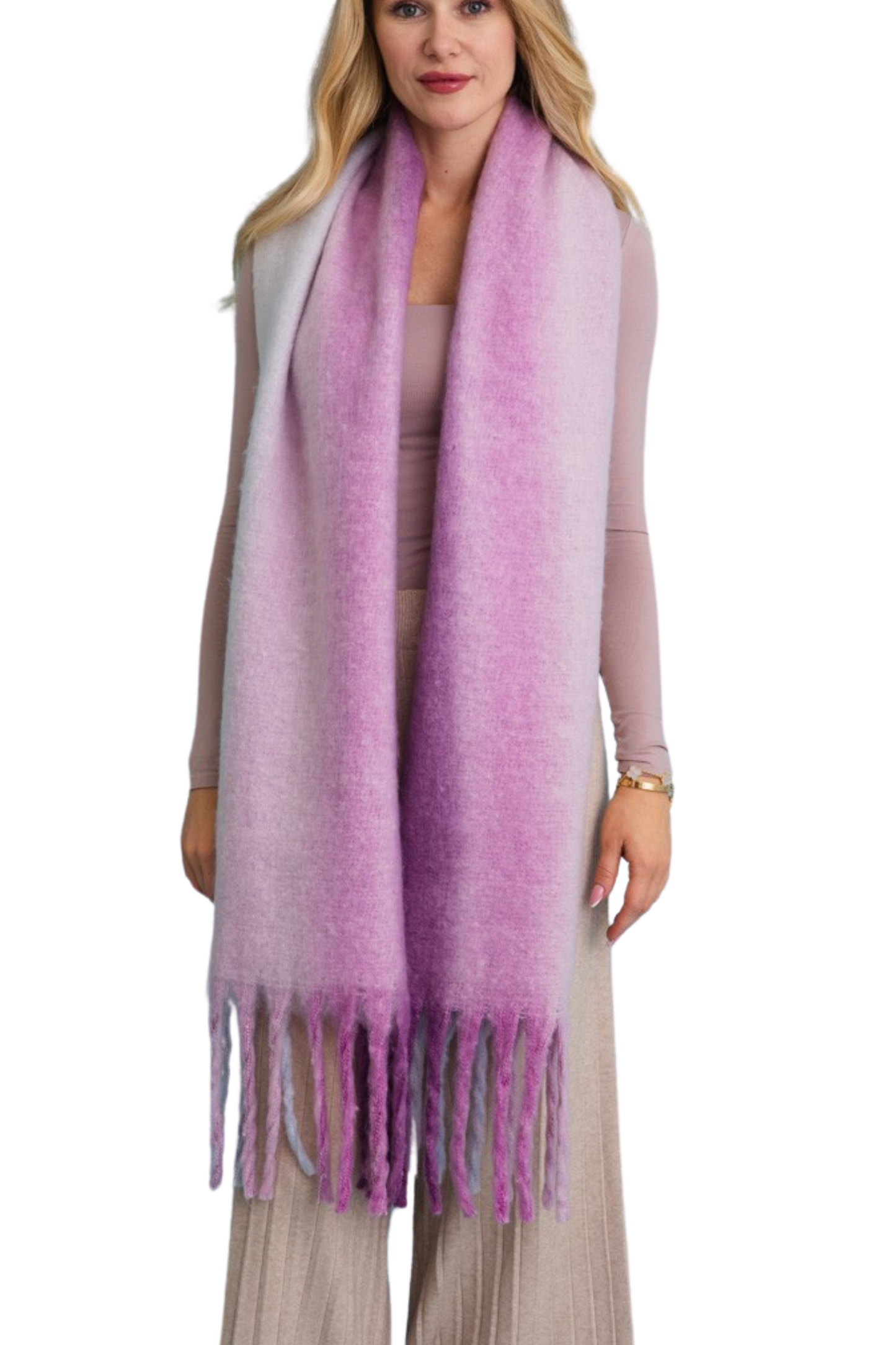 Ombre Fringe Blanket Scarf