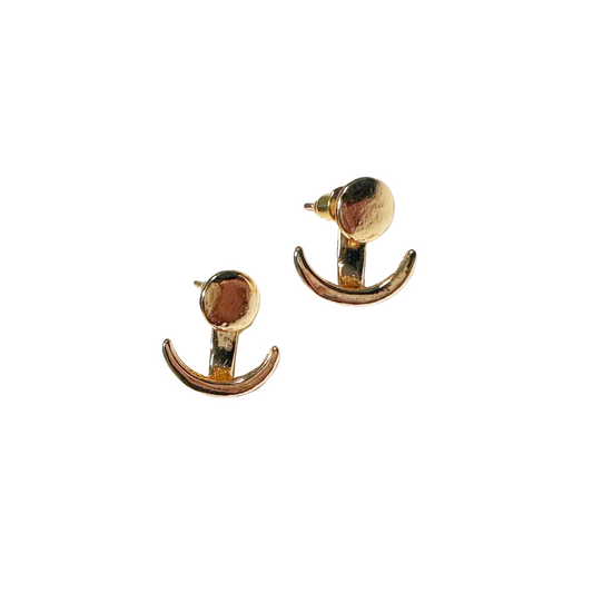 Stud & Crescent Rose Gold Earring