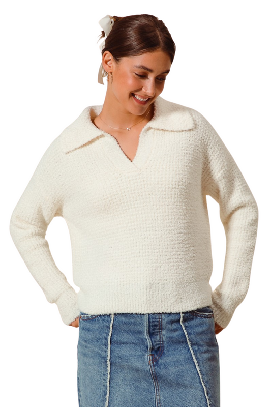 Supersoft & Fuzzy Collared Sweater