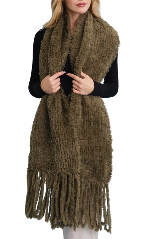 Ultra Soft Boucle Fringe Blanket Scarf