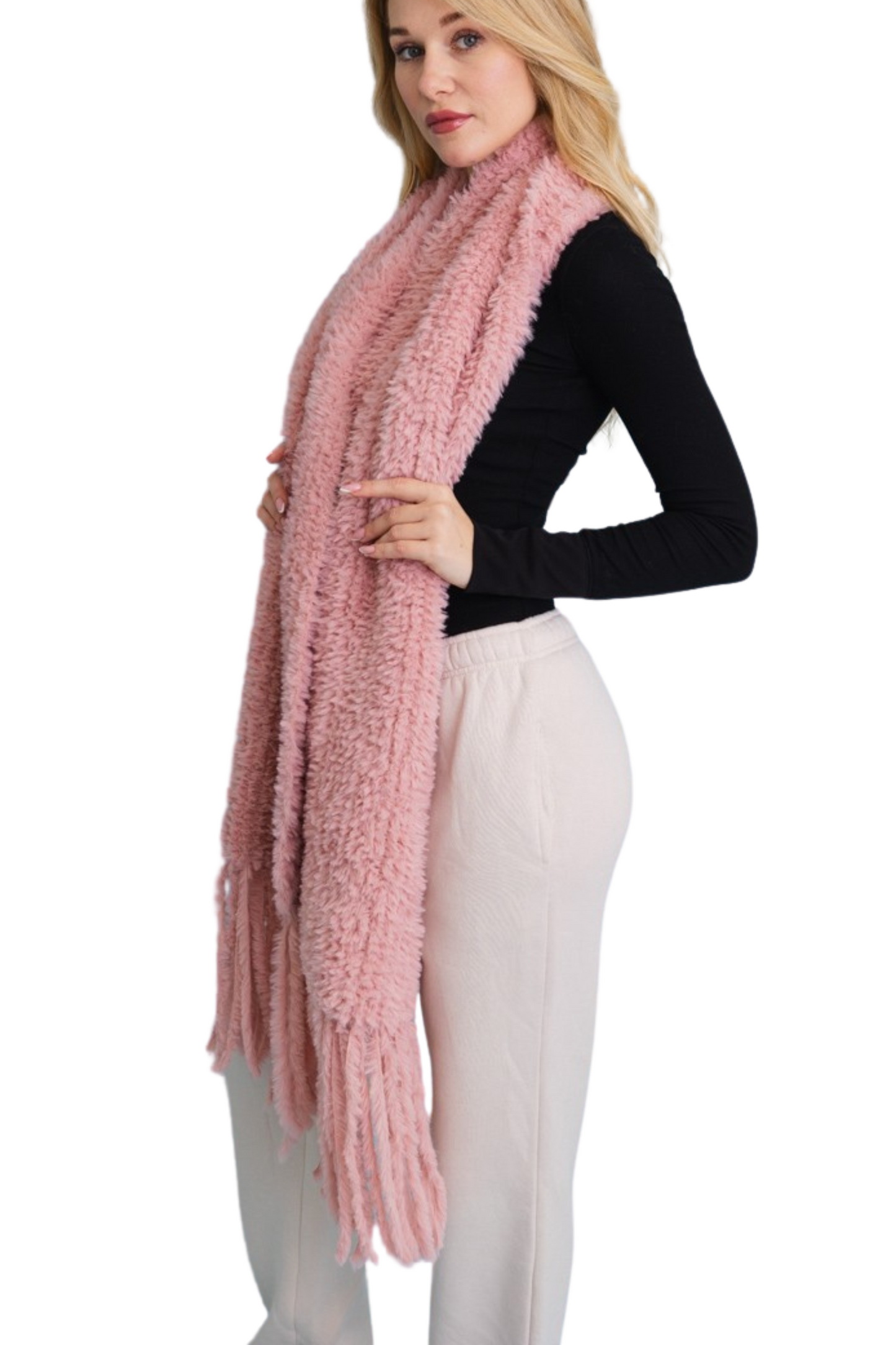 Ultra Soft Boucle Fringe Blanket Scarf