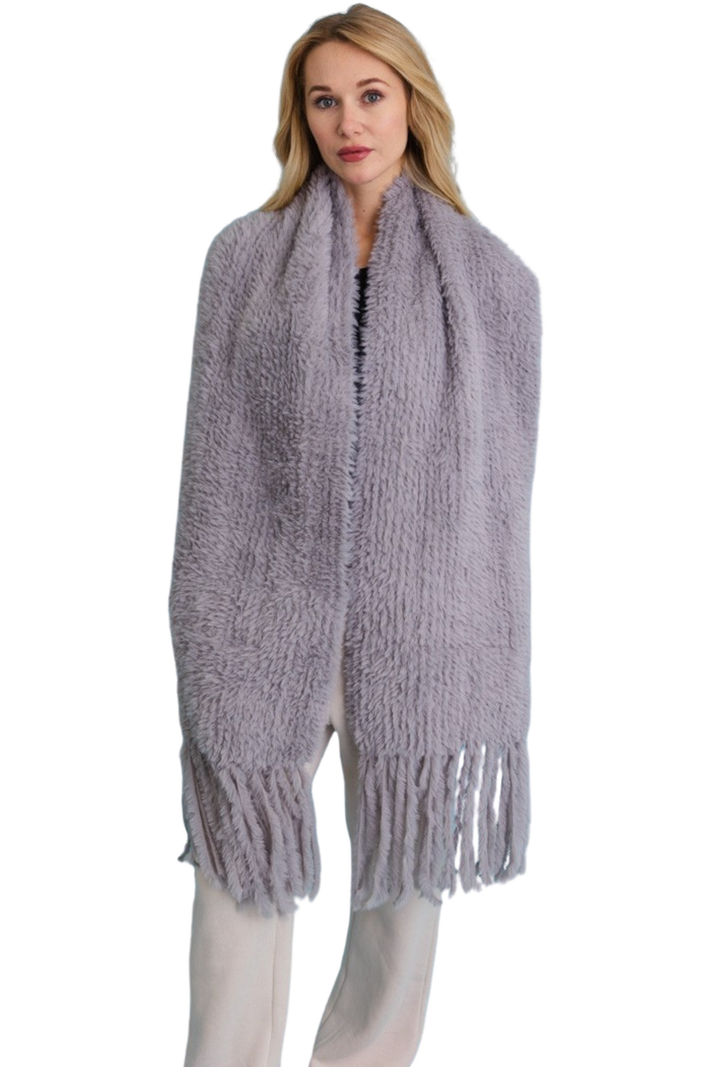 Ultra Soft Boucle Fringe Blanket Scarf