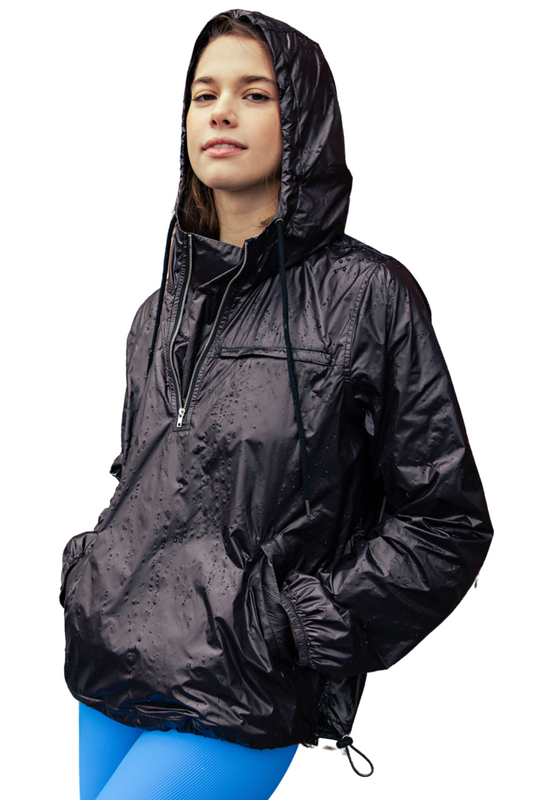 Packable Water Resistant Lightweight  Quarter Zip Windbreaker