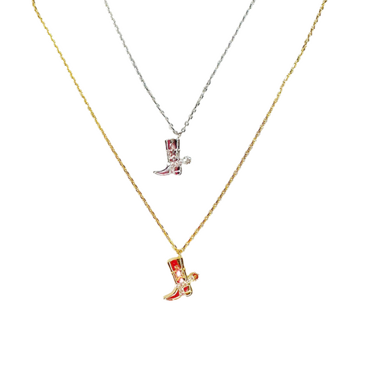Cowboy Boot Pendant Necklace