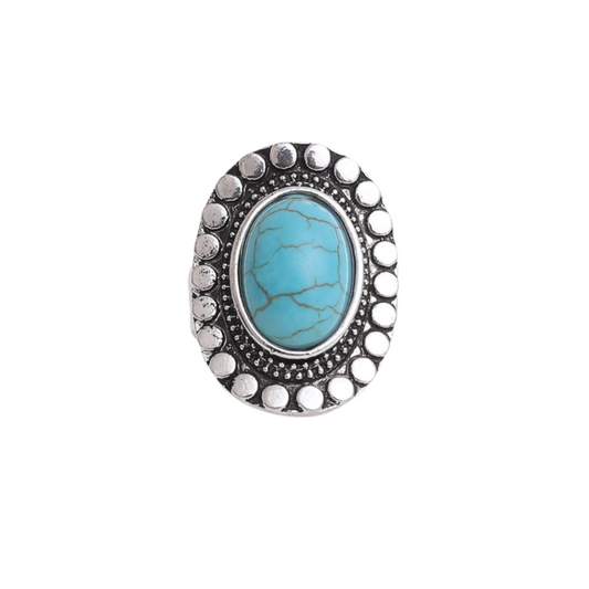 Western-inspired OvalTurquoise Stone Ring