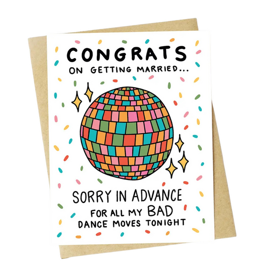 Congrats on Getting Married Disco Ball Greeting Card