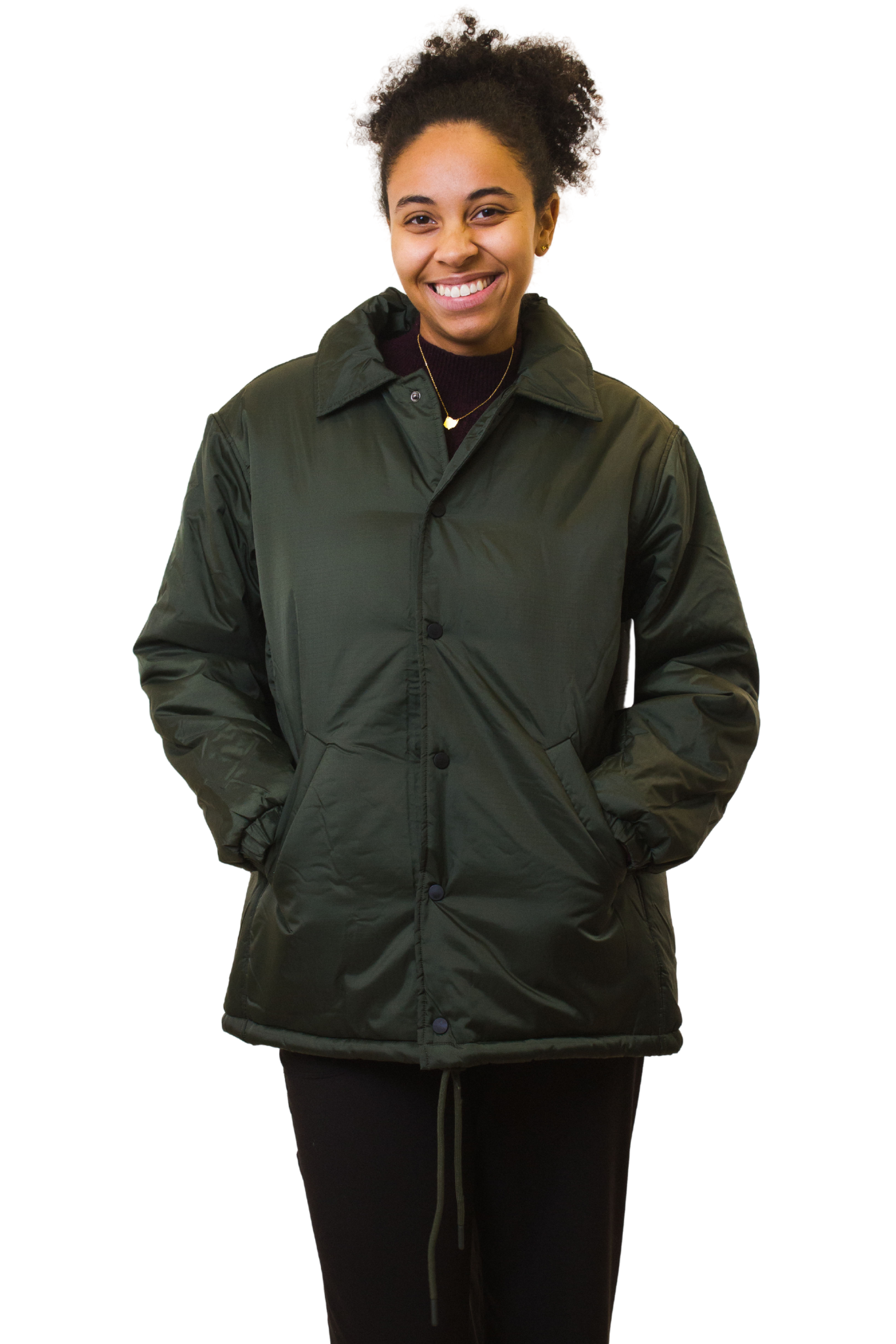 Puffy Parka with Snap Front & Cinching Hem