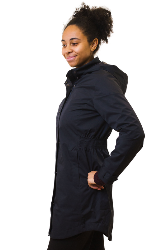 Water Resistant Long Line Hooded Jacket