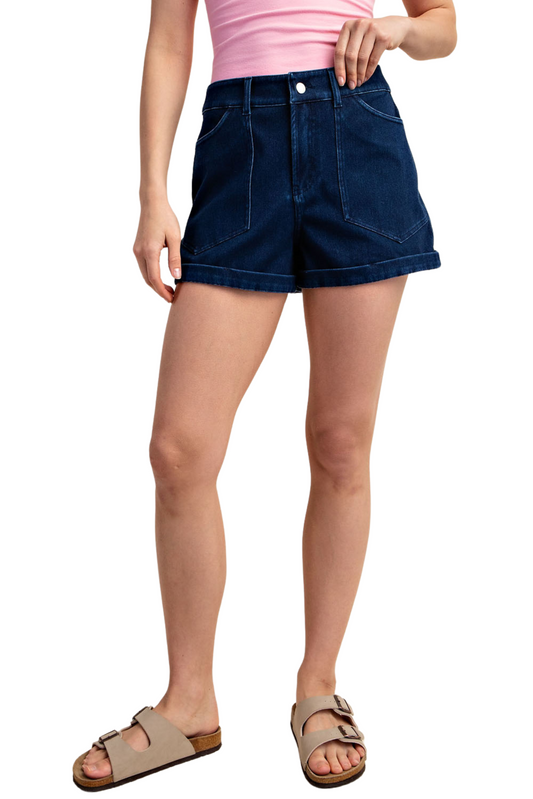 Stretch Denim Shorts