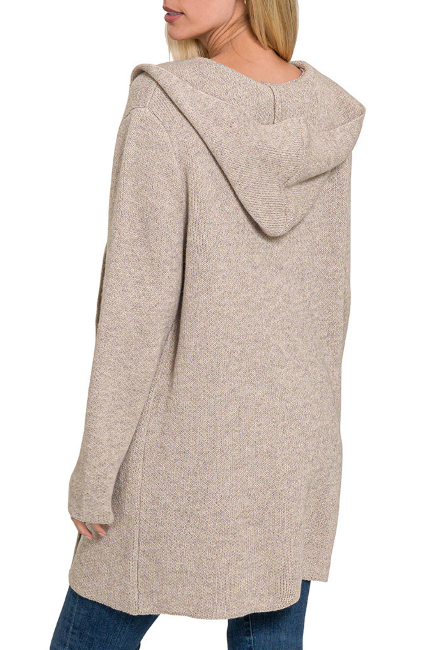 Hooded Open Cardigan