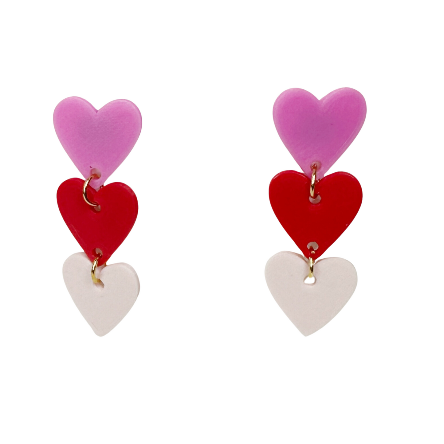 3D Printed Valentine's Day Heart Drop Earrings