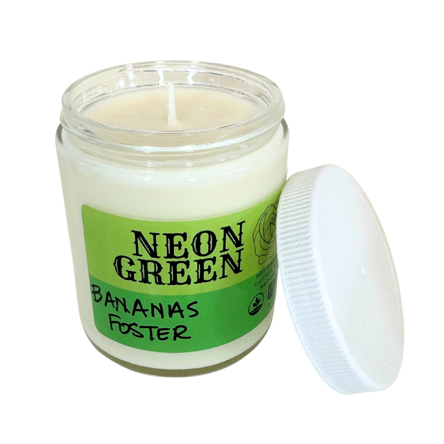 Neon Green 8 Ounce Soy Candle