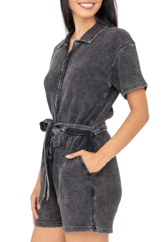 Mineral Washed Cotton Romper