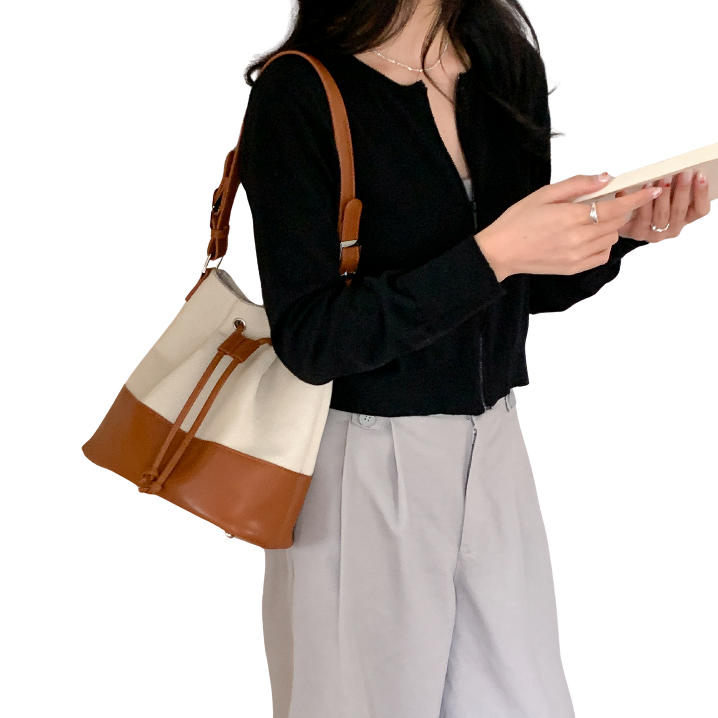 Oversized Canvas Bucket Bag