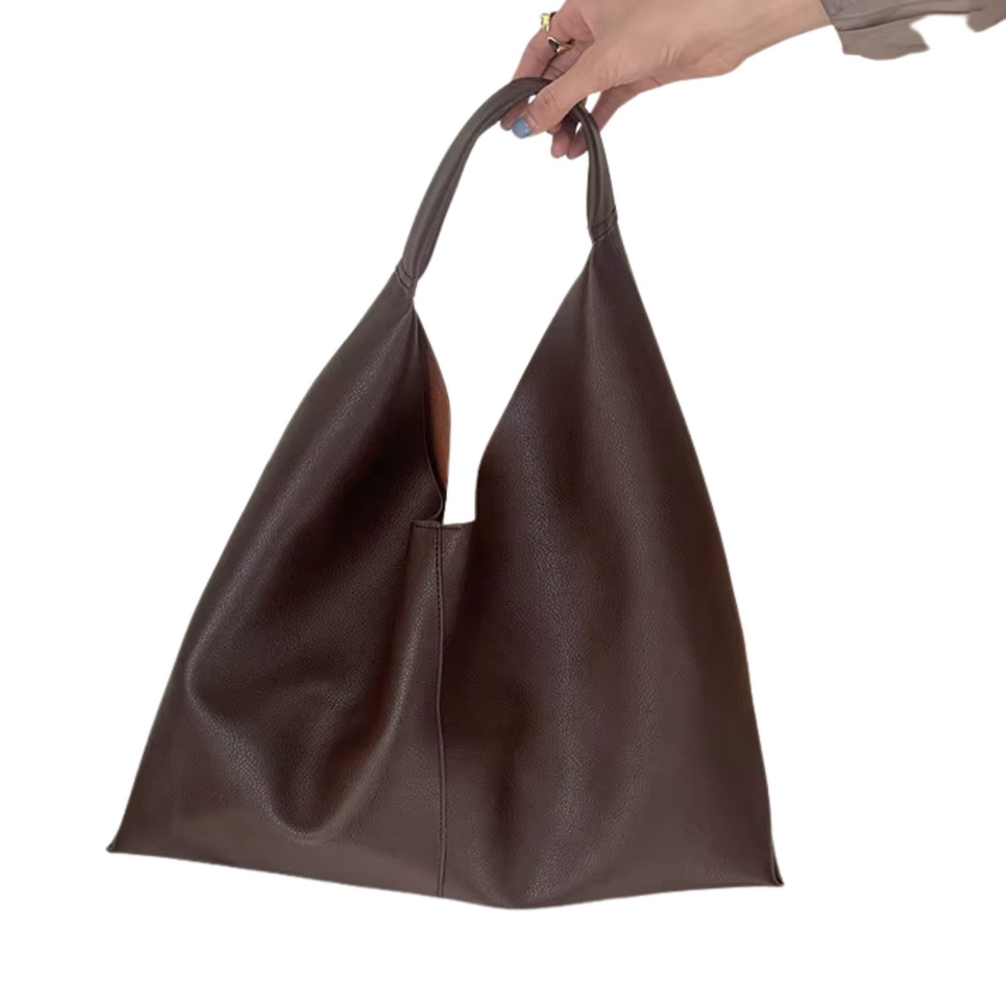 Oversized Slouchy Vegan Leather Shoulder Bag