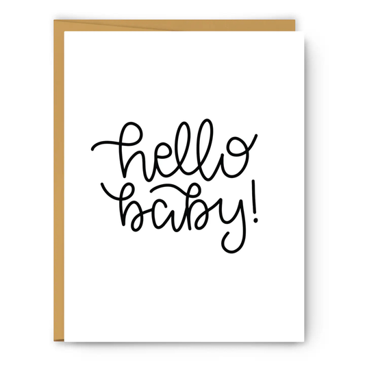 "Hello Baby" Script Greeting Card