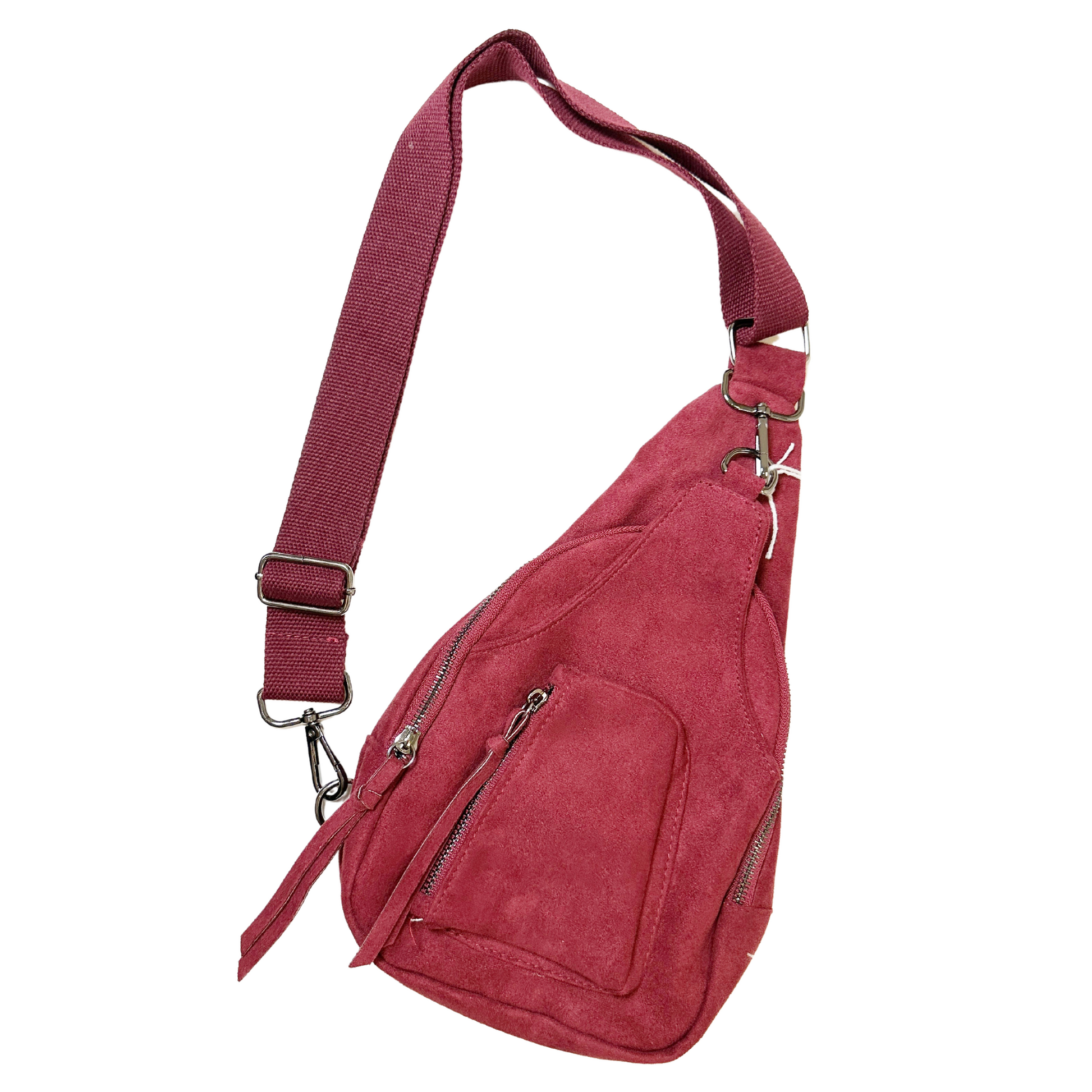 Suede online sling bag