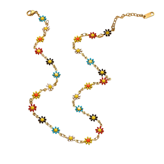 Stainless Steel Daisy Chain Necklace
