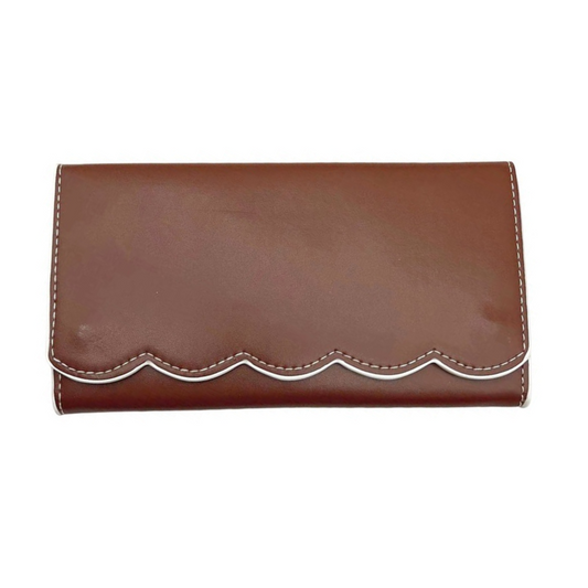Scalloped Edge Long Wallet