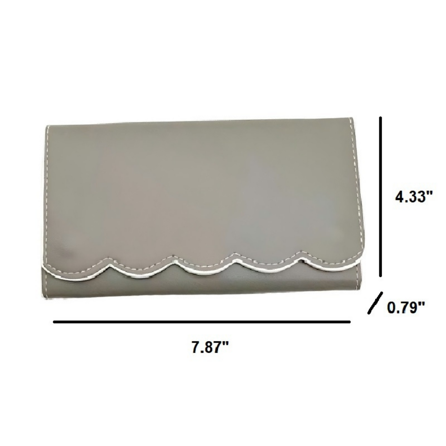 Scalloped Edge Long Wallet