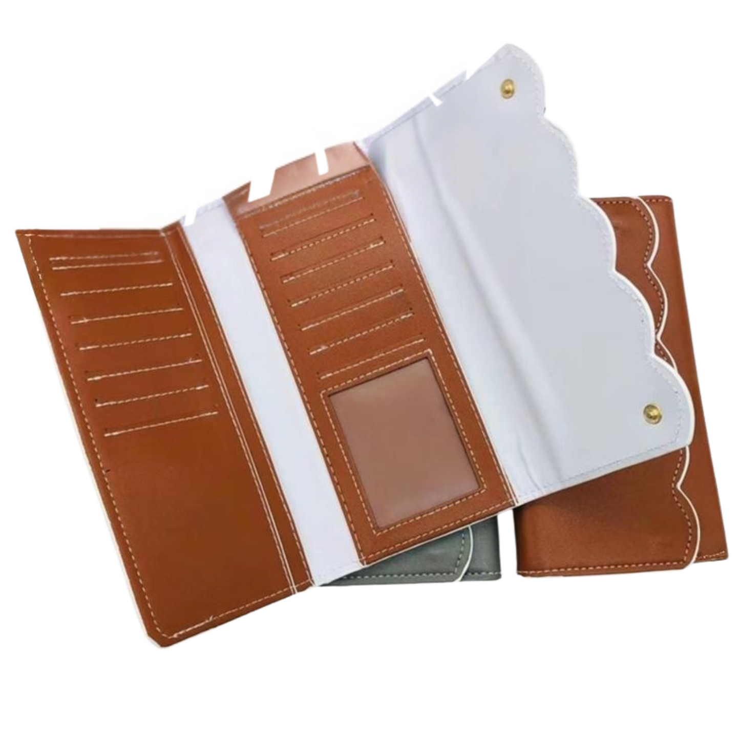 Scalloped Edge Long Wallet