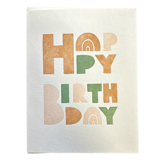 Neutral Rainbows Happy Birthday Greeting Card