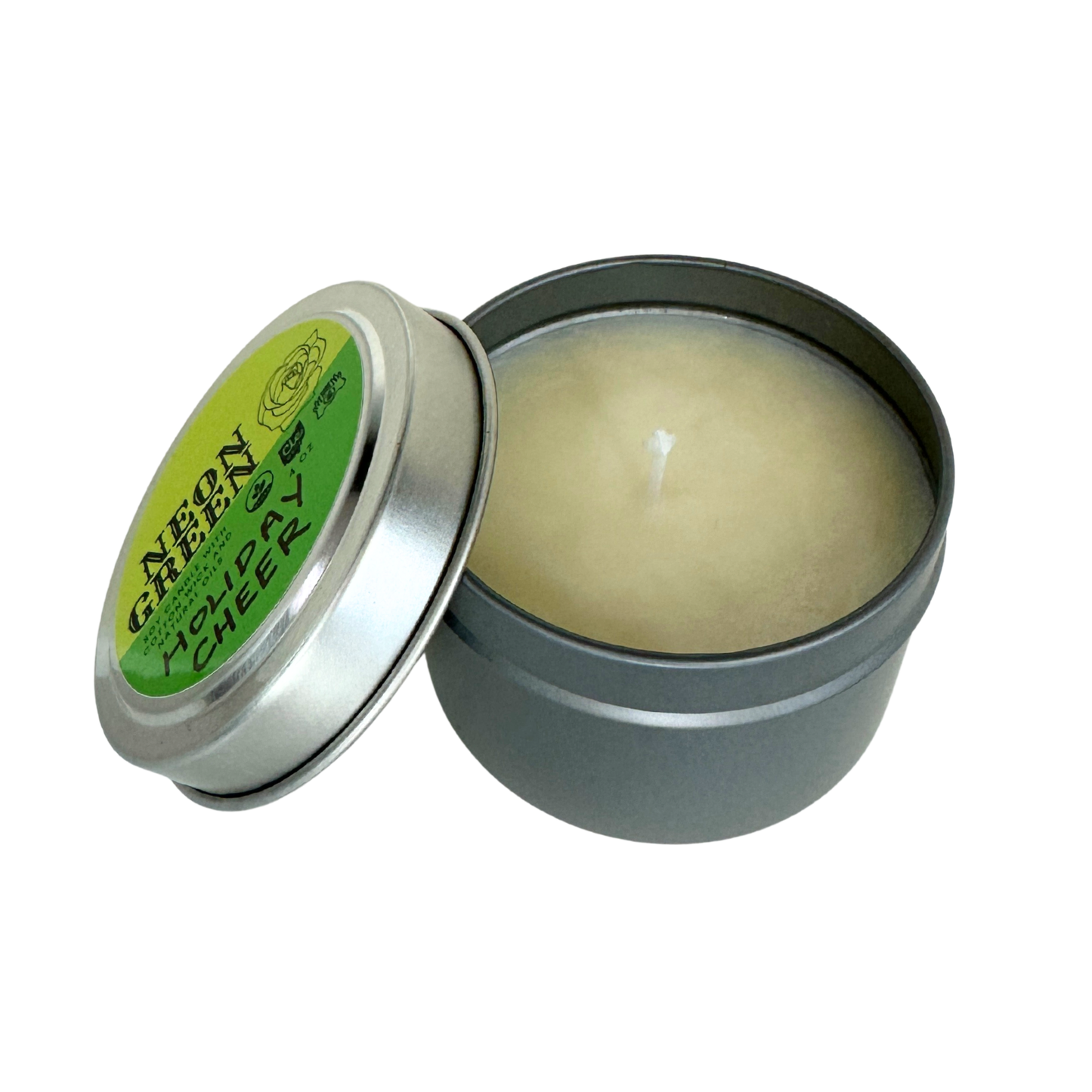Neon Green 4 Ounce Tin Soy Candle