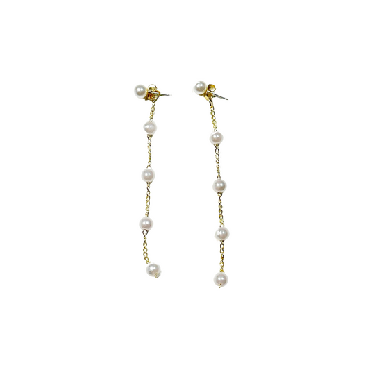 Pearl & Chain Drop Earrings
