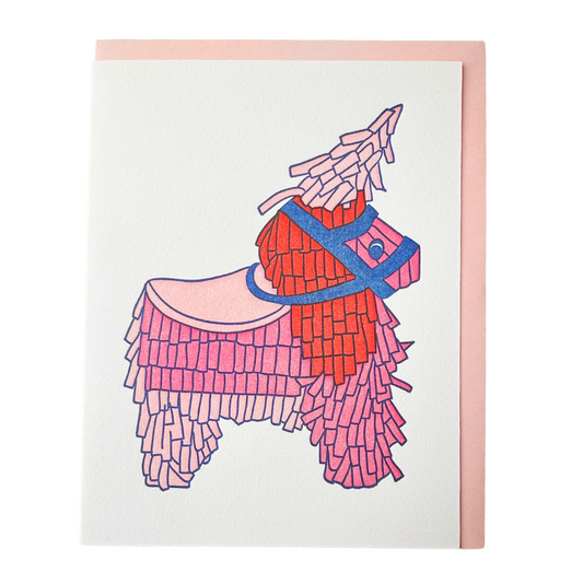 Pink & Red Piñata Birthday Greeting Card