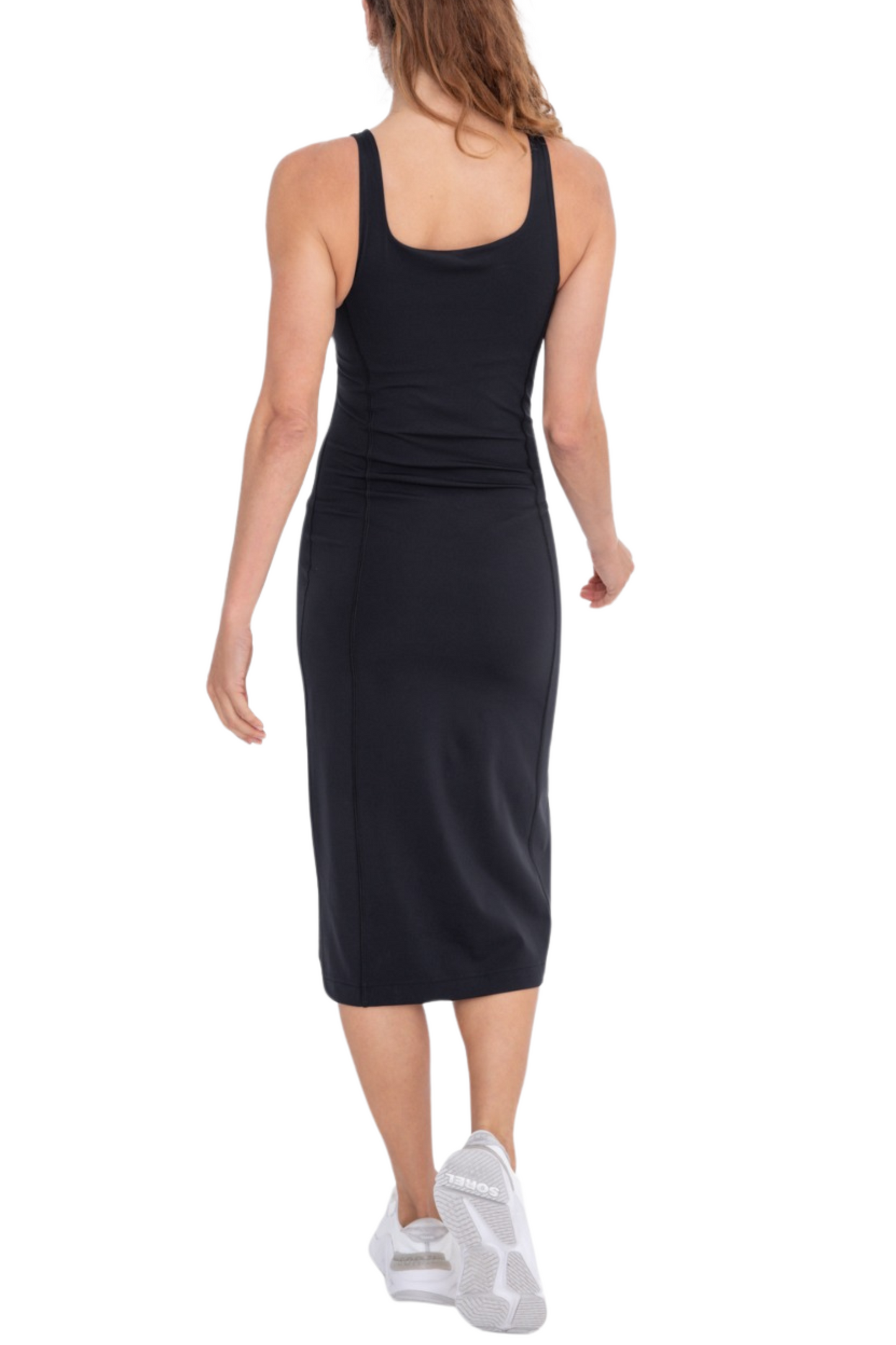 Square Neck Bodycon Midi Active Dress