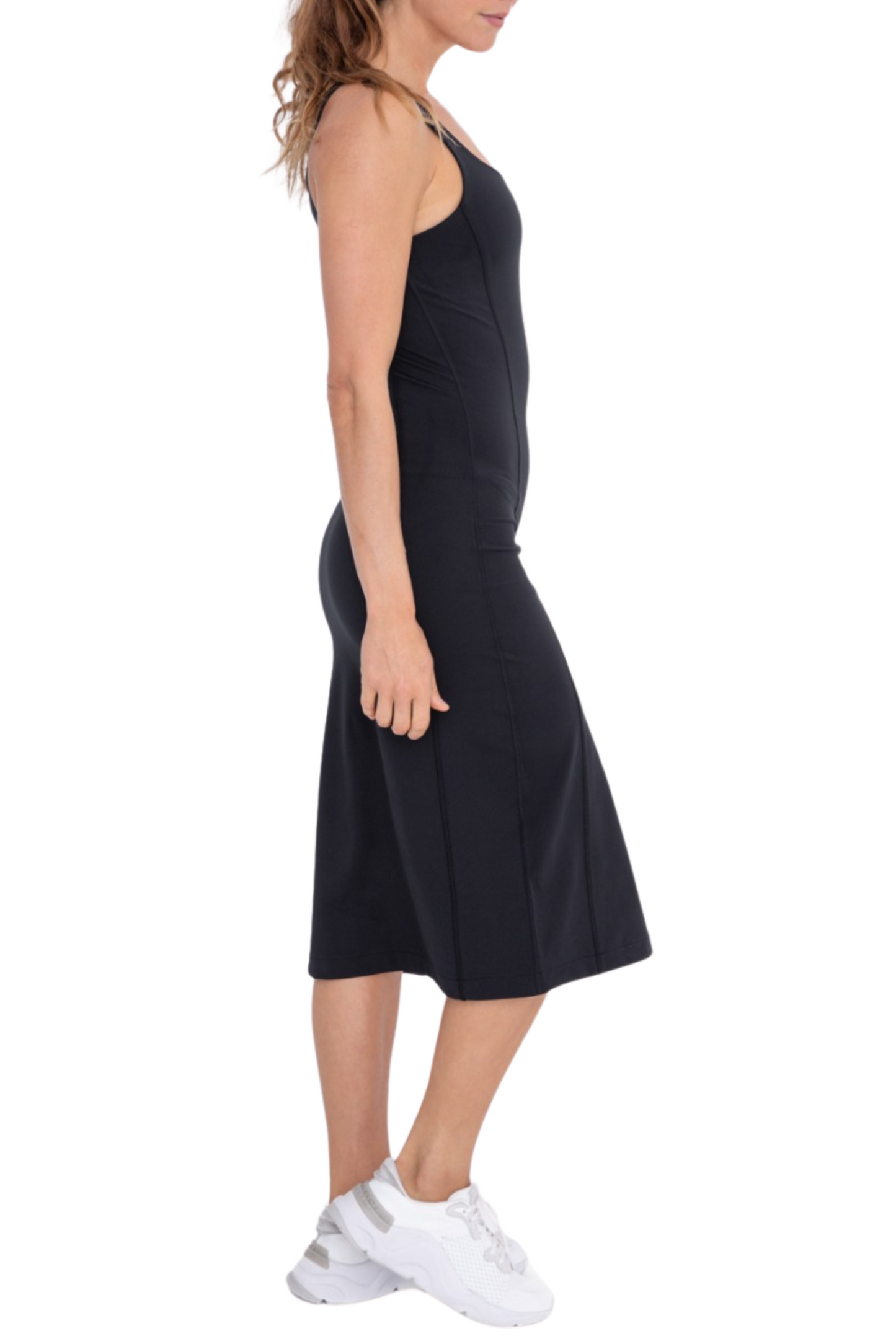 Square Neck Bodycon Midi Active Dress