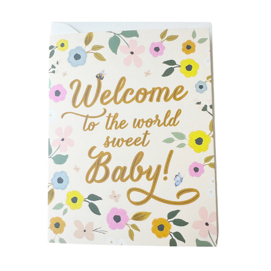 Welcome to the World Sweet Baby Greeting Card