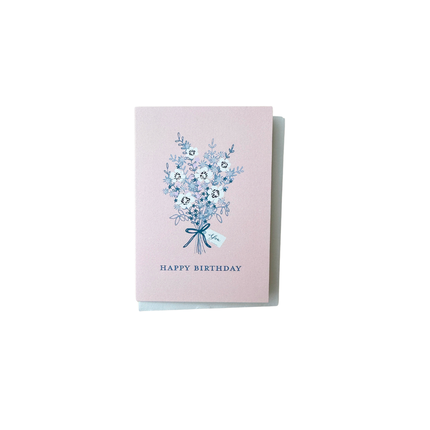 Blue Bouquet Happy Birthday Mini Card