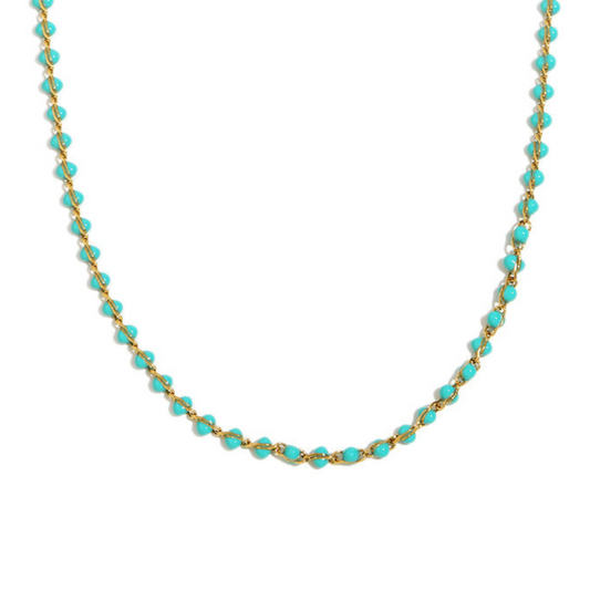Woven Chain & Bead Choker Necklace