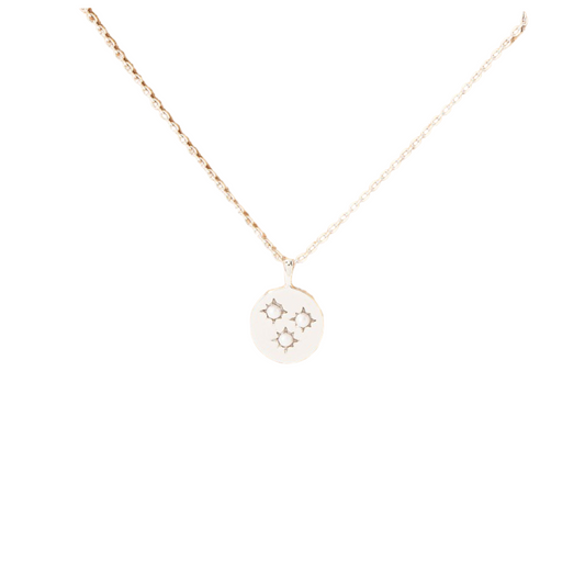 Star Studded Disc Charm Necklace