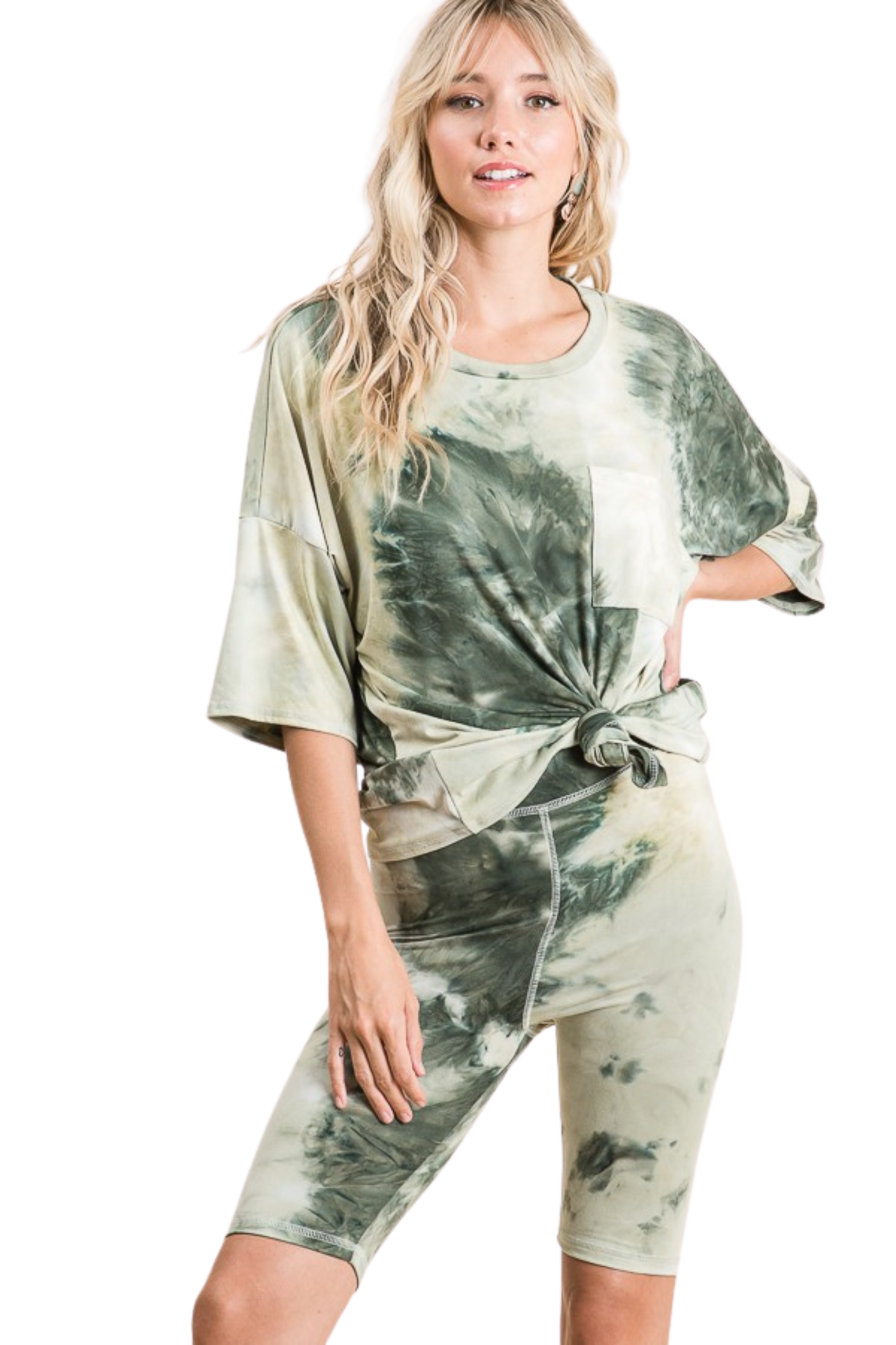 Tie Dye T-Shirt and Biker Shorts Set