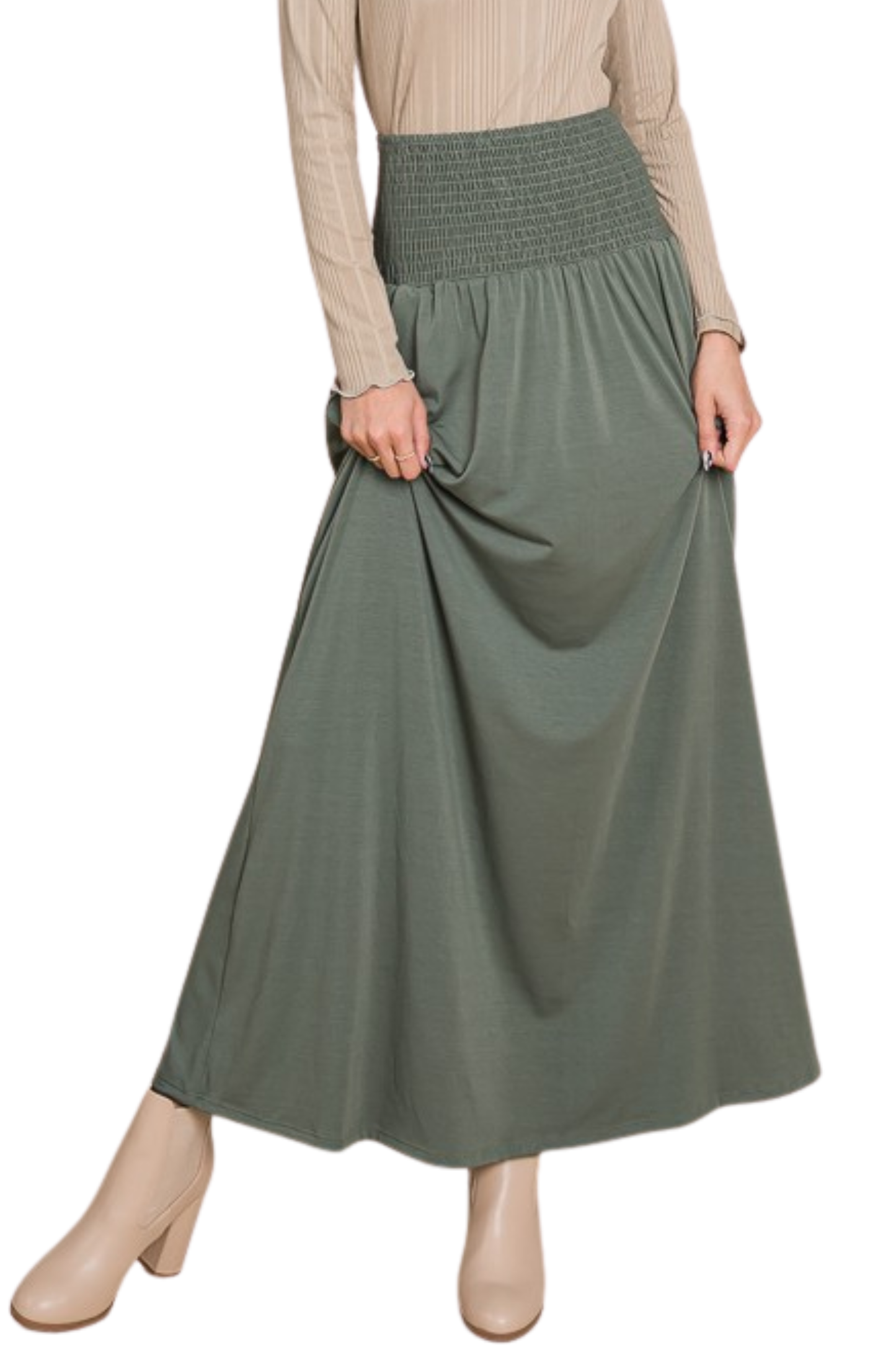 Smocked Waist Maxi Skirt or Dress