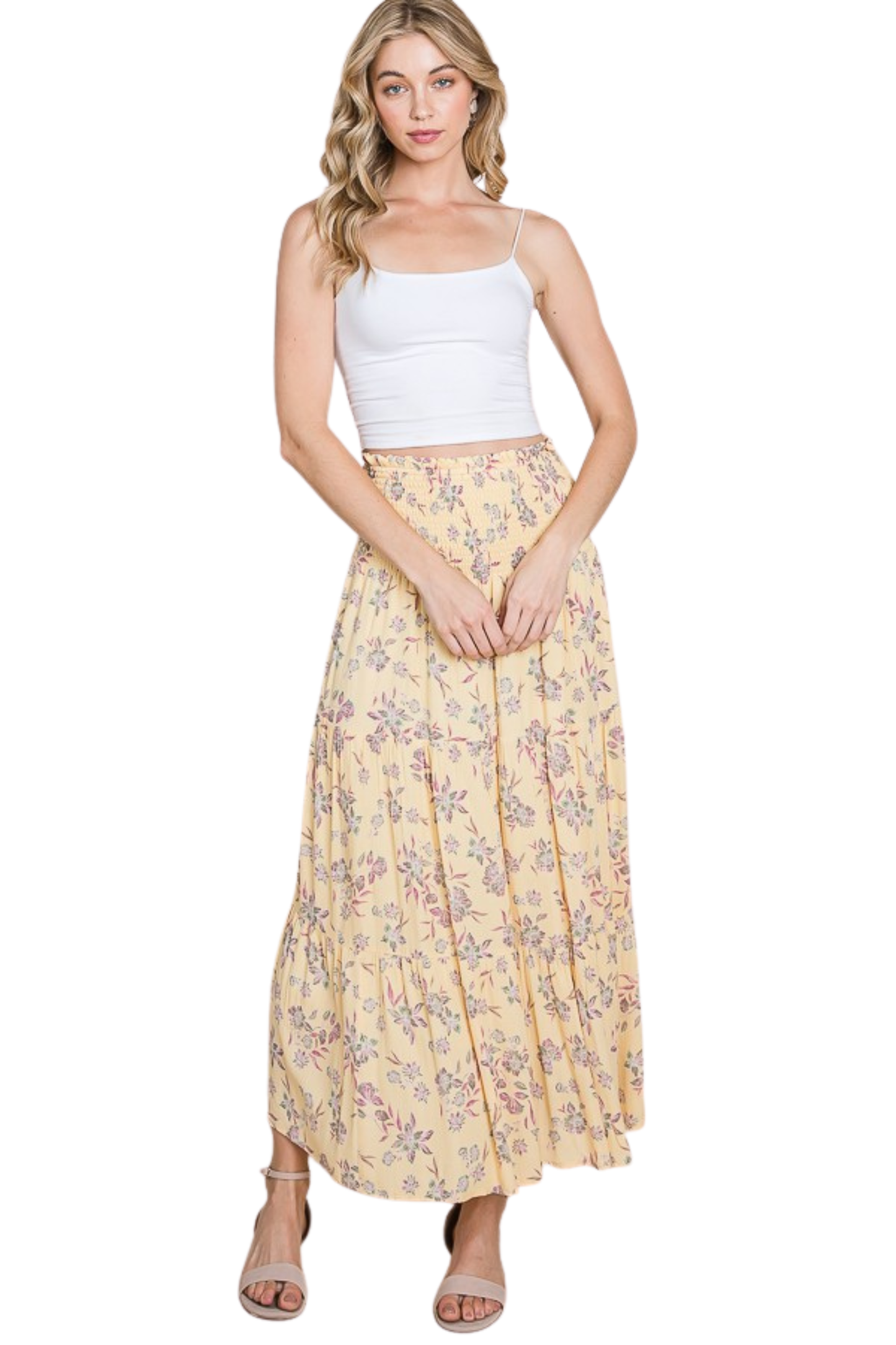 Floral Maxi Skirt or Dress with Smocking