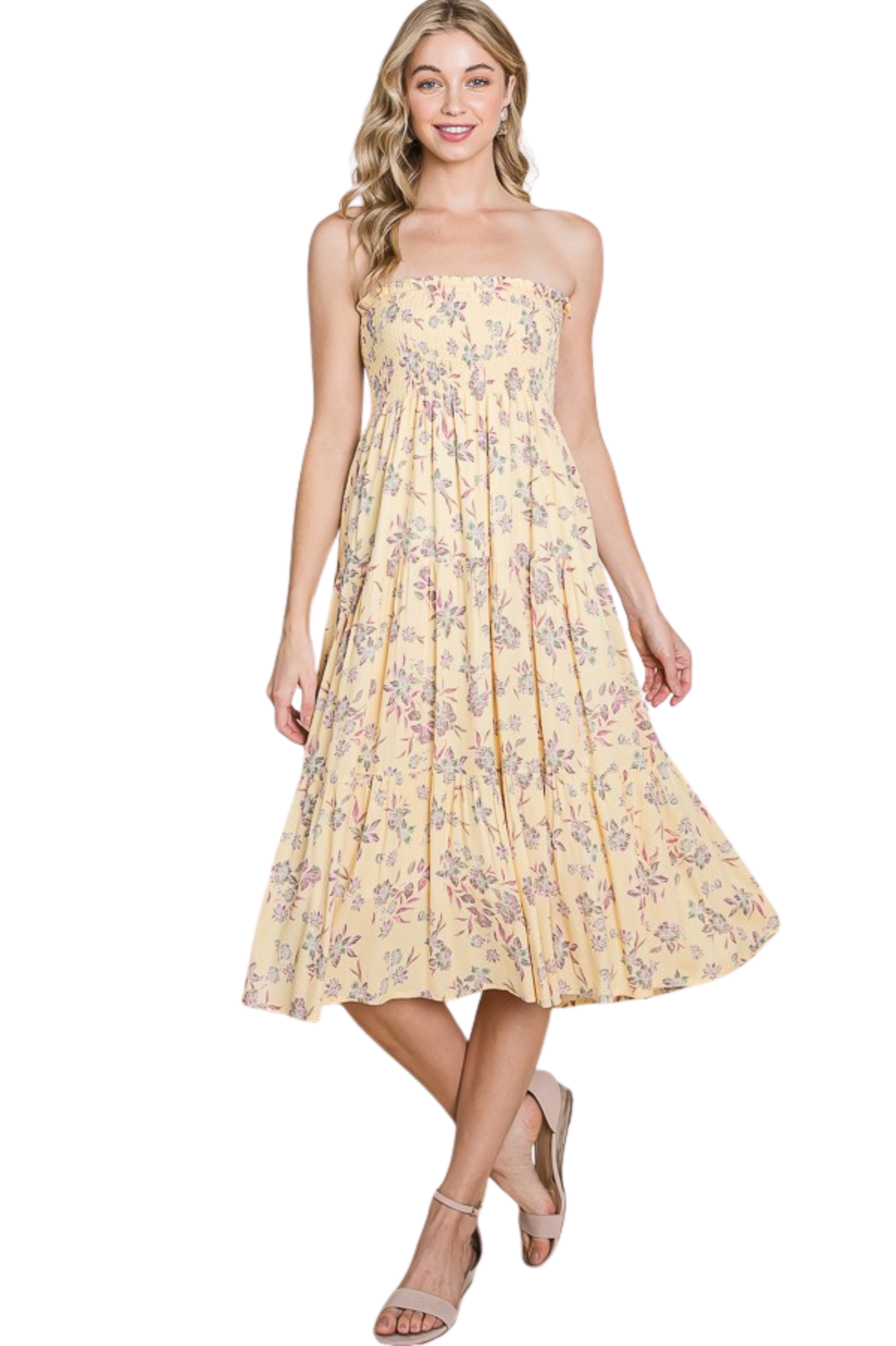 Floral Maxi Skirt or Dress with Smocking