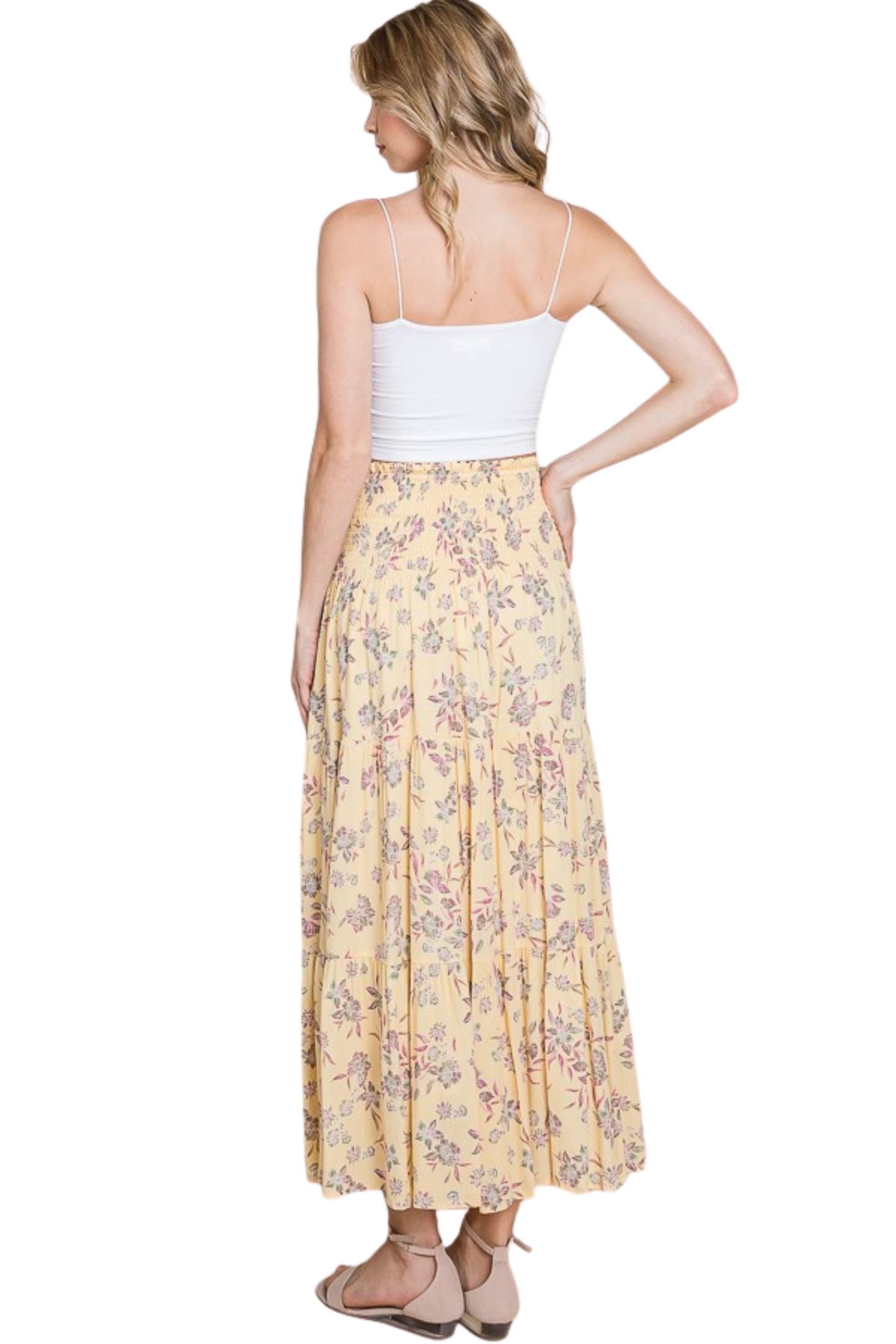 Floral Maxi Skirt or Dress with Smocking