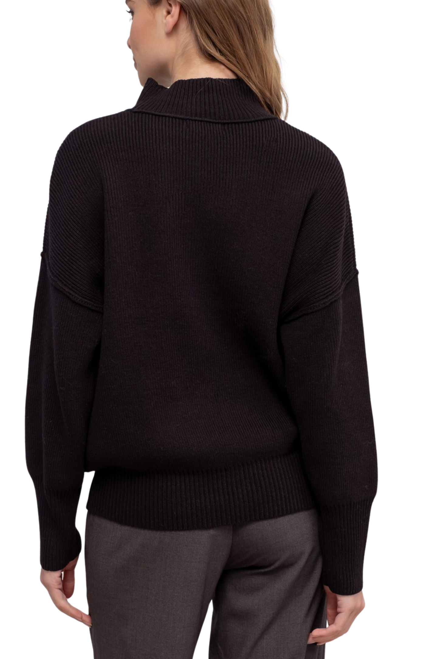 Mock Neck Ribbed Sweater