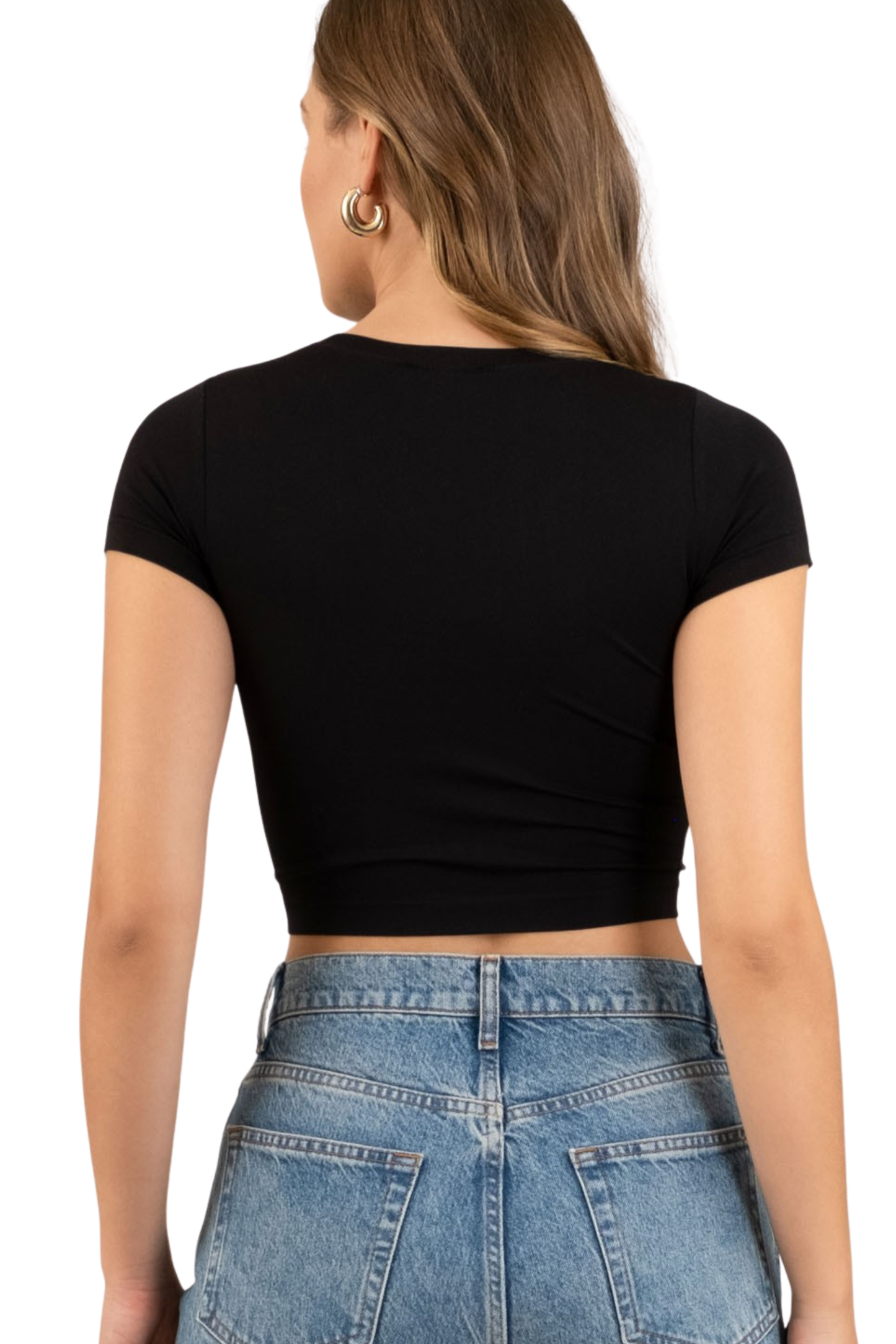 Solid Reversible Short Sleeve Knit Top